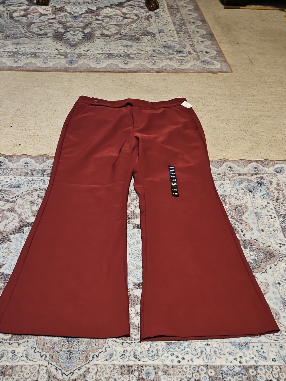 Wide-Leg Women's Pants in Deep Burgundy